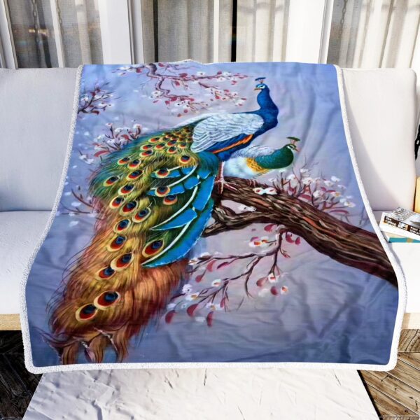 Peacock Couple Art Fleece Blanket Sherpa Blanket