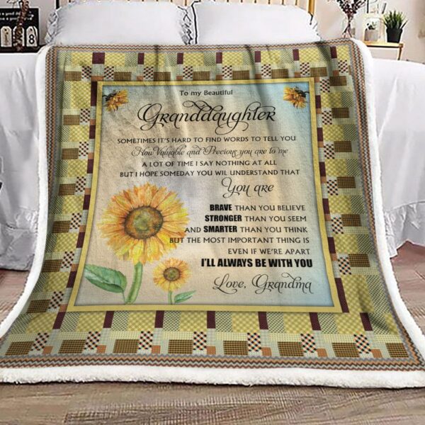 To My Beautiful Granddaughter Fleece Blanket Sherpa Blanket
