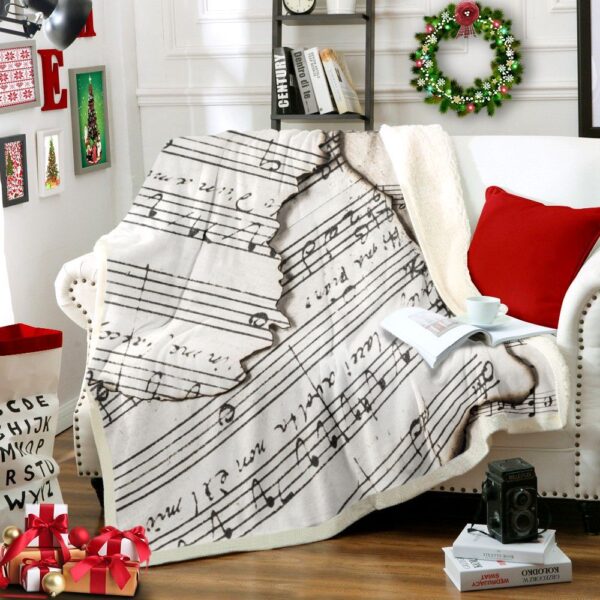 Music Notes Fleece Blanket Sherpa Blanket