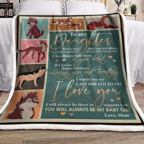 To My Daughter Fox Fleece Blanket Sherpa Blanket