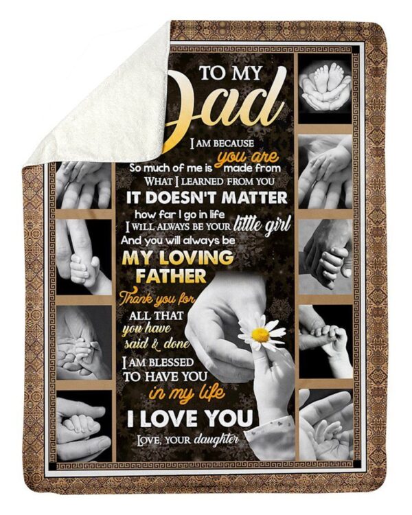 Daughter To Dad Fleece Blanket Sherpa Blanket