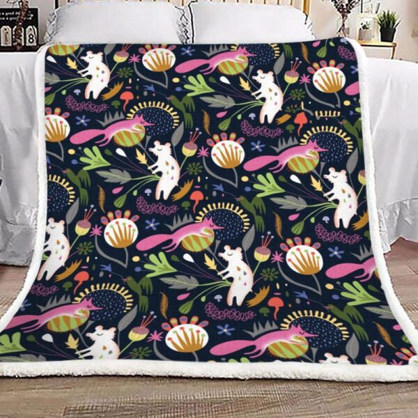 Little Fox Pattern Fleece Blanket Sherpa Blanket