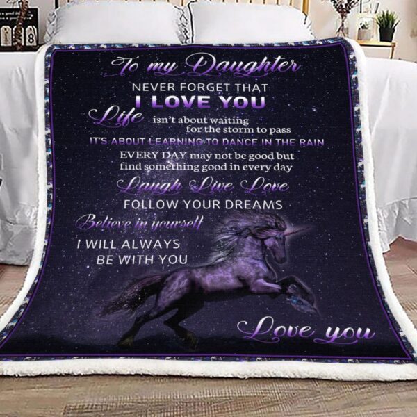 To My Daughter Fleece Blanket Sherpa Blanket