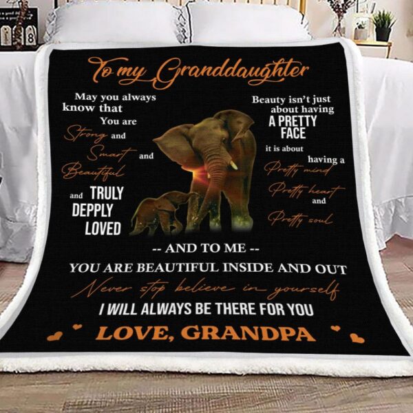 Granddaughter Love Grandpa Home Garden Linens Fleece Blanket Sherpa Blanket