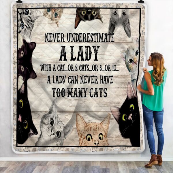 Too Many Cats Fleece Blanket Sherpa Blanket