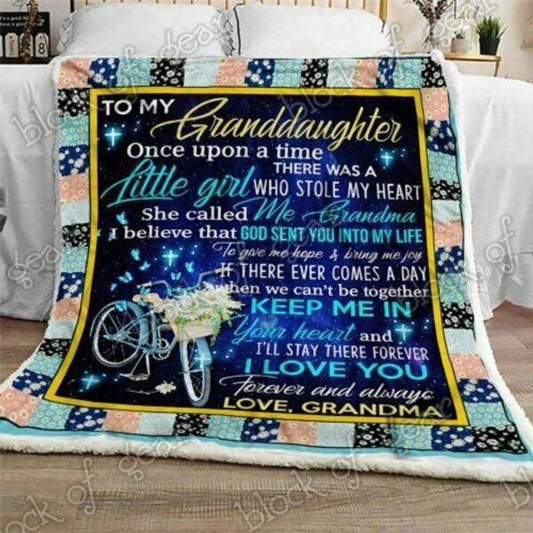 To My Granddaughter Fleece Blanket Sherpa Blanket