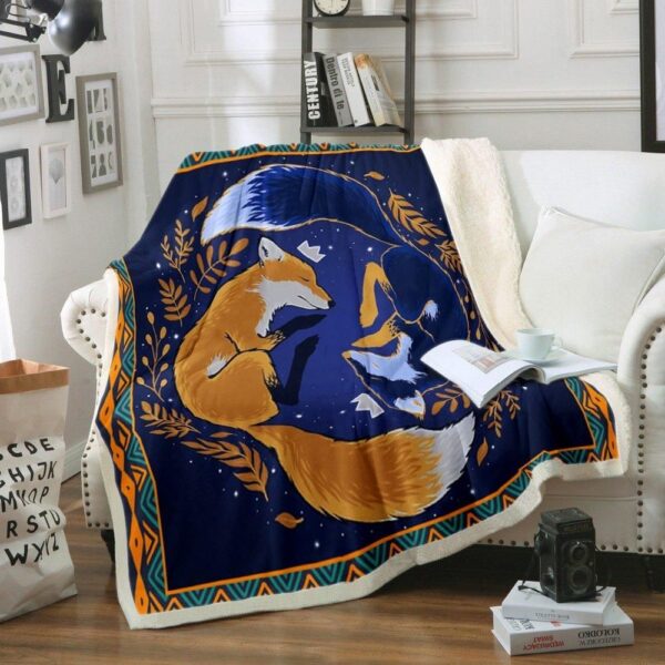 Fox Fleece Blanket Sherpa Blanket
