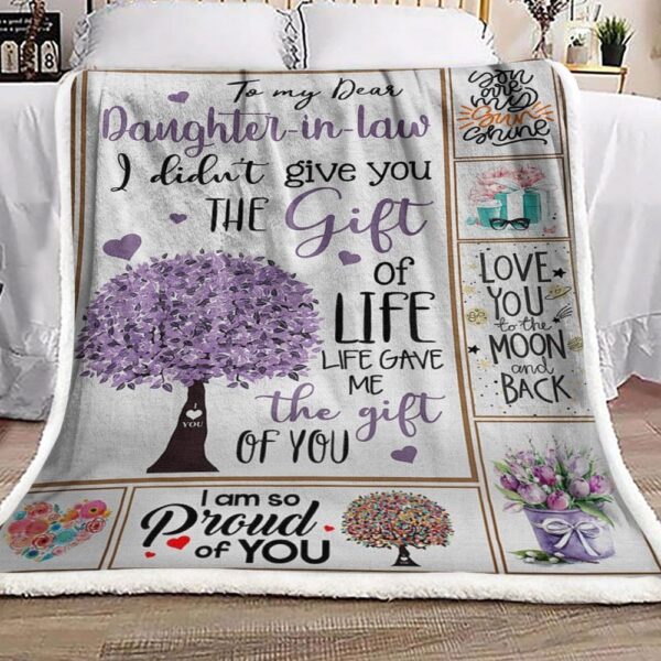 To My Dear Daughter In Law Fleece Blanket Sherpa Blanket