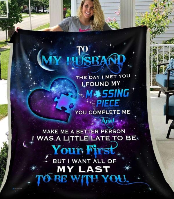To My Husband Fleece Blanket Sherpa Blanket
