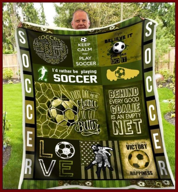 Soccer Fleece Blanket Sherpa Blanket