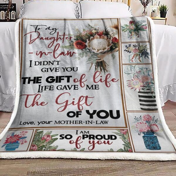 To My Daughter In Law Protea Flower Fleece Blanket Sherpa Blanket