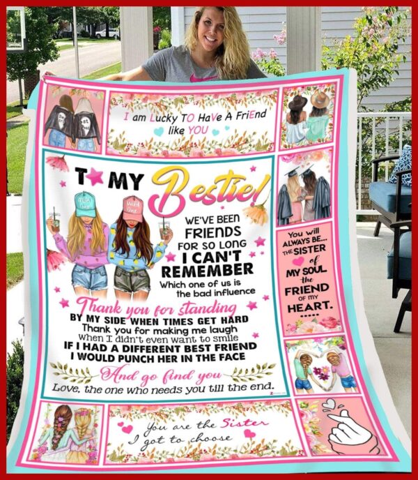 To My Bestie Fleece Blanket Sherpa Blanket