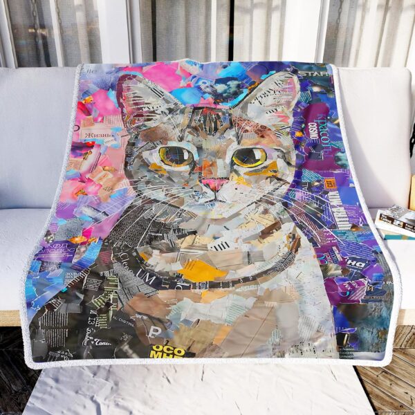Cute Funny Cat Fleece Blanket Sherpa Blanket