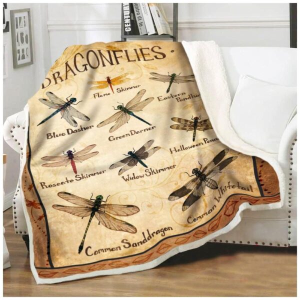 Dragonflies Fleece Blanket Sherpa Blanket