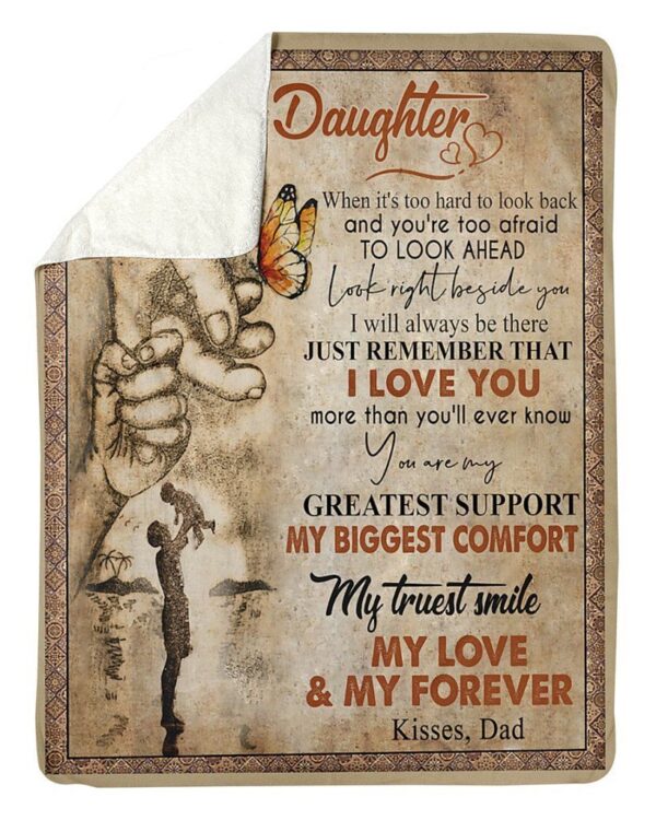 Dad To Daughter Fleece Blanket Sherpa Blanket