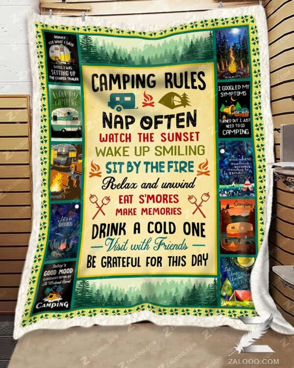 Camping Fleece Blanket Sherpa Blanket