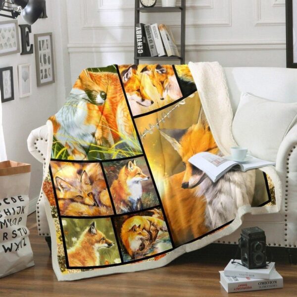 Fox Fleece Blanket Sherpa Blanket