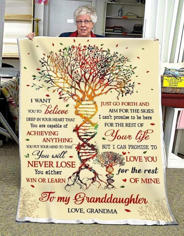 Family To My Granddaughter Fleece Blanket Sherpa Blanket