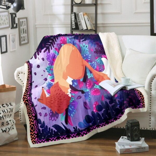Fox Fleece Blanket Sherpa Blanket
