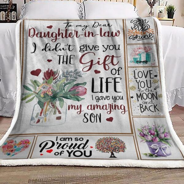 To My Dear Daughter In Law Fleece Blanket Sherpa Blanket