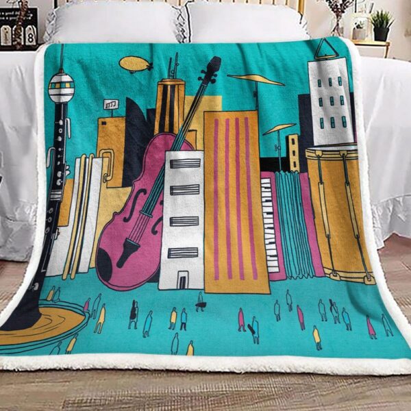 Musical Instrument Fleece Blanket Sherpa Blanket