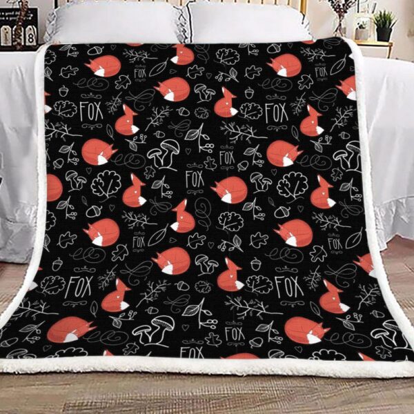 Fox Sleeping Fox Pattern Fleece Blanket Sherpa Blanket