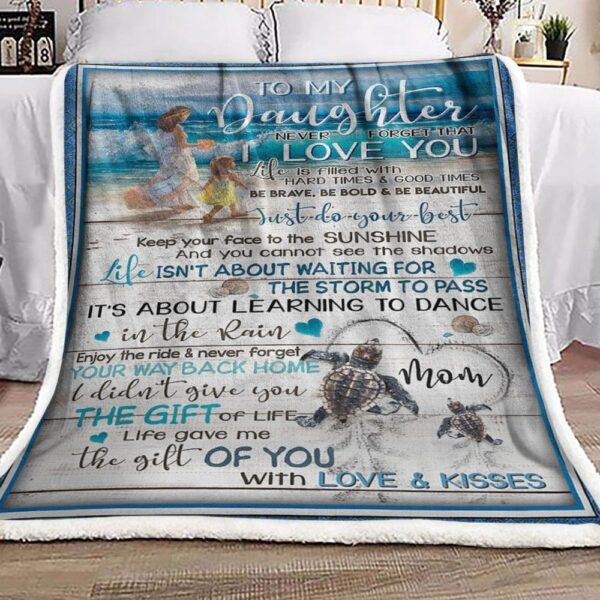 To My Daughter Beach Fleece Blanket Sherpa Blanket