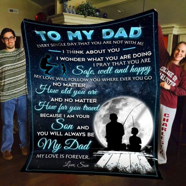 To My Dad Fleece Blanket Sherpa Blanket
