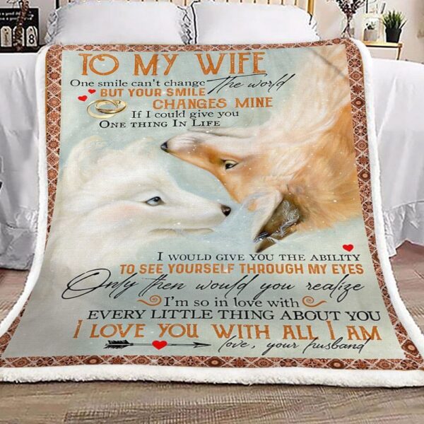 Fox To My Wife Fleece Blanket Sherpa Blanket