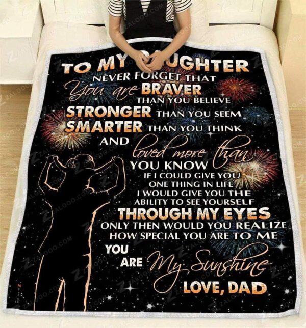 To My Daughter Fleece Blanket Sherpa Blanket