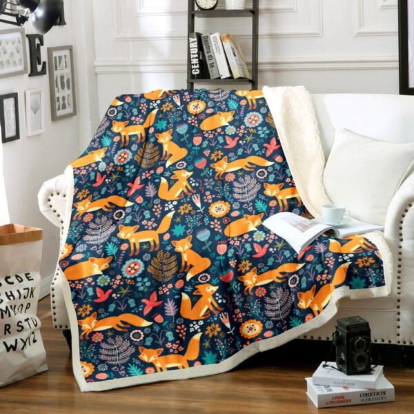 Fox Fleece Blanket Sherpa Blanket