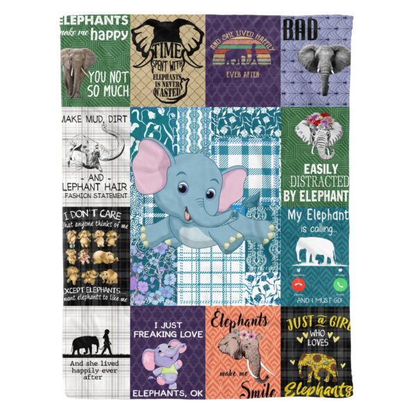 Elephant Fleece Blanket Sherpa Blanket