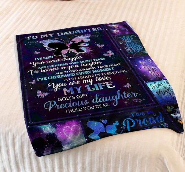 To My Daughter Fleece Blanket Sherpa Blanket