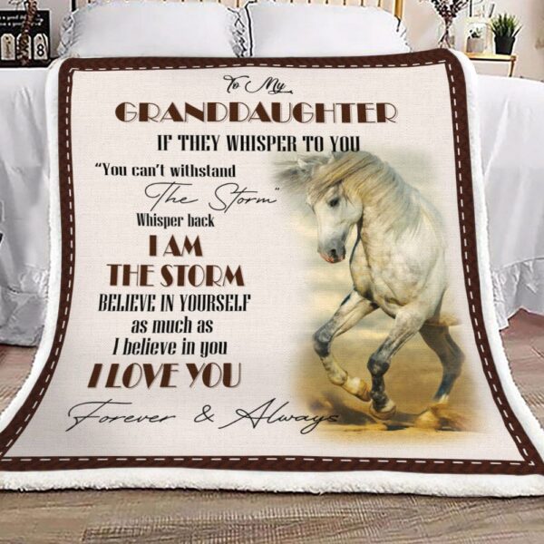 Granddaughter I Am The Storm Home Garden Linens Fleece Blanket Sherpa Blanket