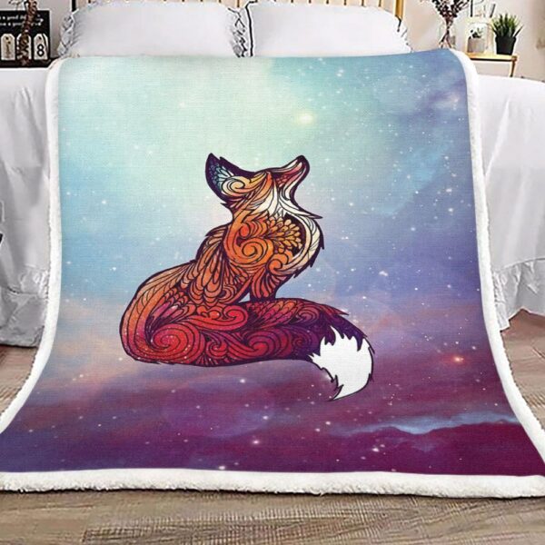 Fox Galaxy Fleece Blanket Sherpa Blanket