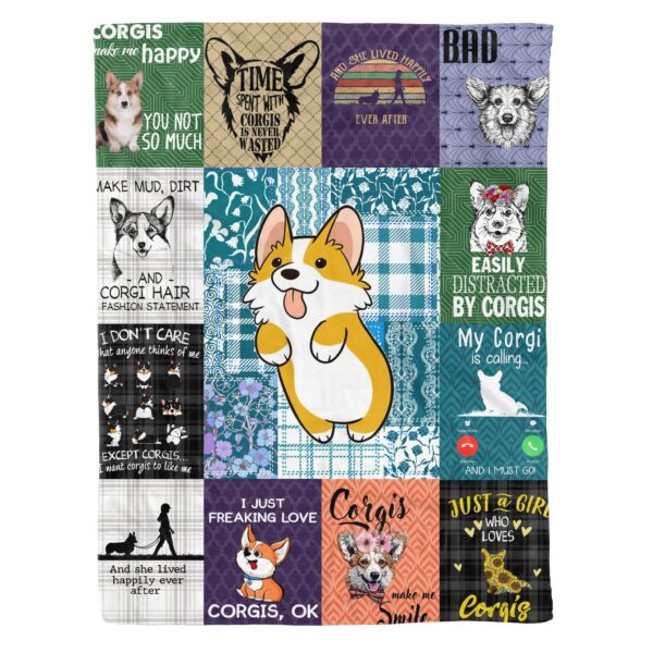 Corgi Fleece Blanket Sherpa Blanket