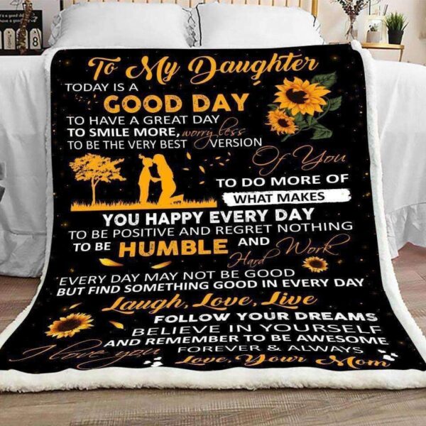 To My Daughter Fleece Blanket Sherpa Blanket