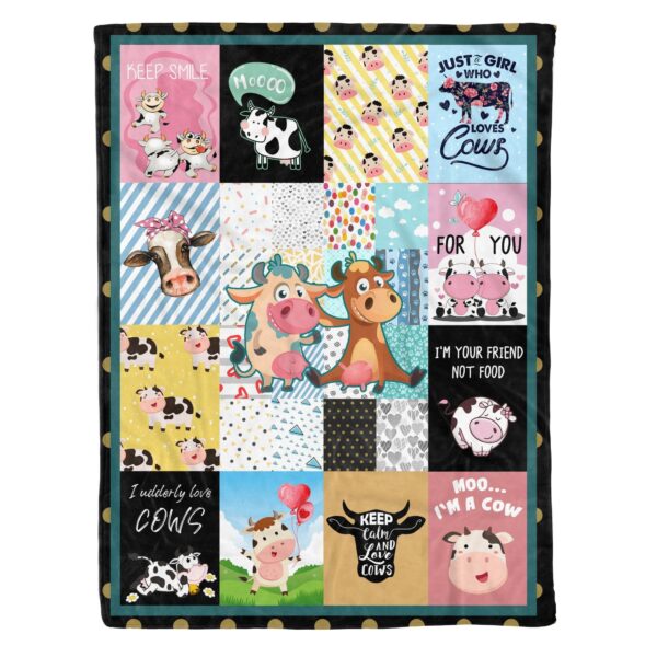 Cute Cow Fleece Blanket Sherpa Blanket