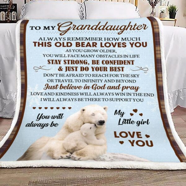 To My Granddaughter Fleece Blanket Sherpa Blanket
