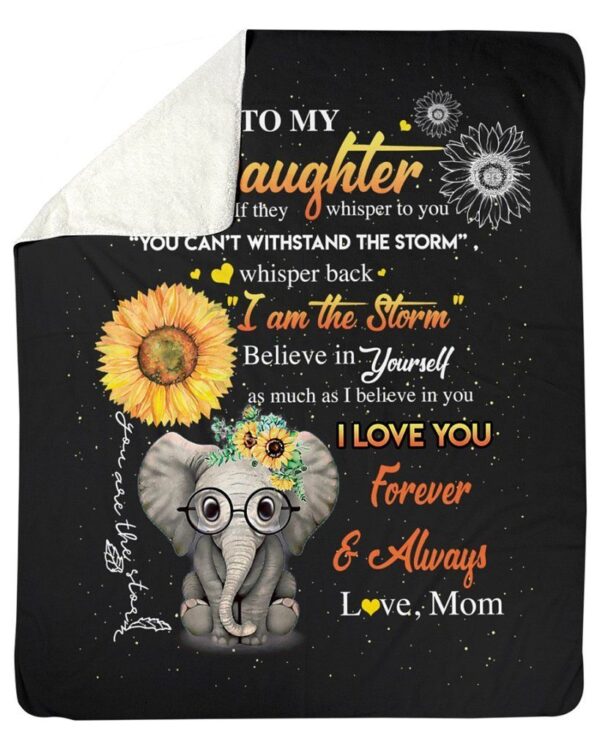 To My Daughter I Love You Fleece Blanket Sherpa Blanket