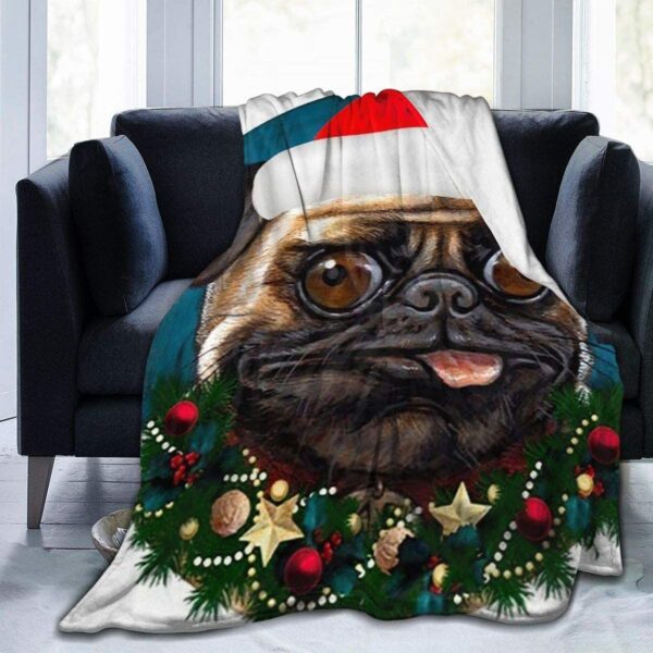 Pug Christmas Fleece Blanket Sherpa Blanket