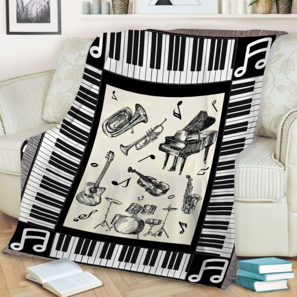 Music Musical Instrument Fleece Blanket Sherpa Blanket