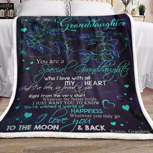 To My Granddaughter Fleece Blanket Sherpa Blanket