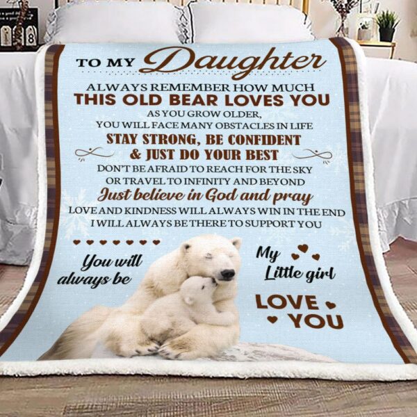 To My Daughter Fleece Blanket Sherpa Blanket