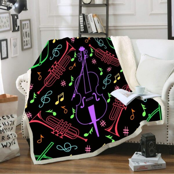 Musical Instruments Fleece Blanket Sherpa Blanket