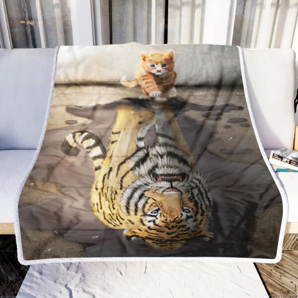Little Cat And Lion Fleece Blanket Sherpa Blanket