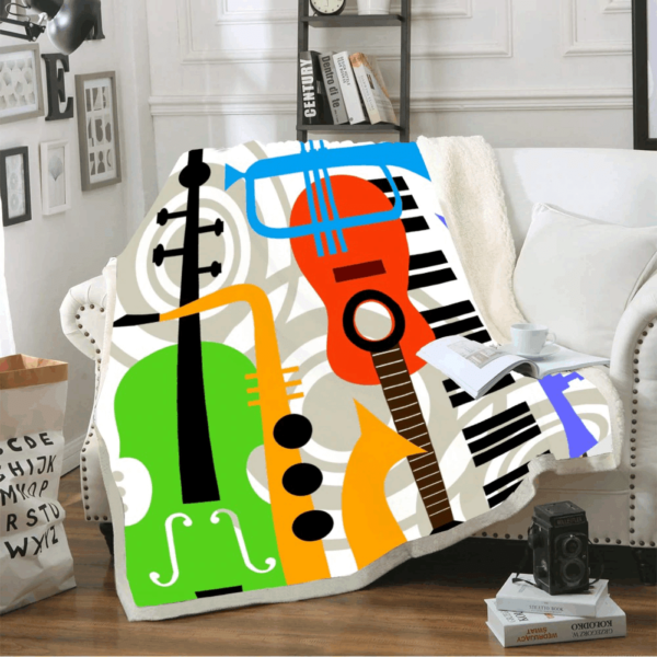 Musical Instruments Fleece Blanket Sherpa Blanket
