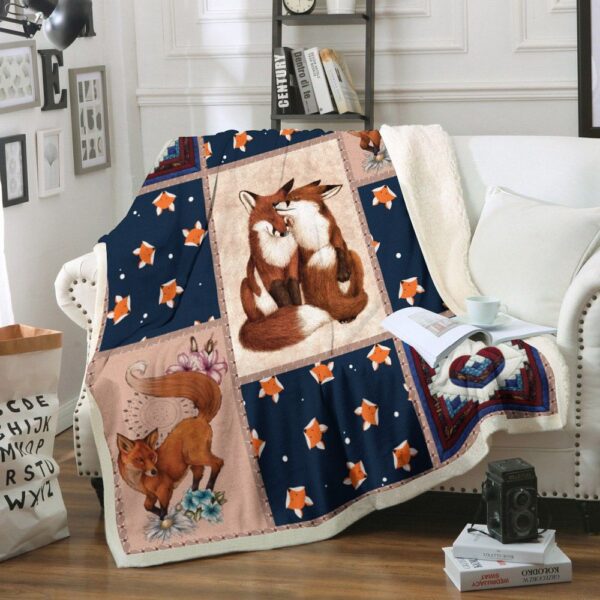 Fox Fleece Blanket Sherpa Blanket
