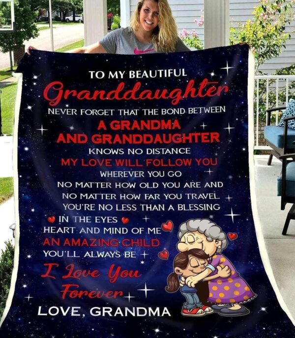 Granddaughter Grandma Fleece Blanket Sherpa Blanket