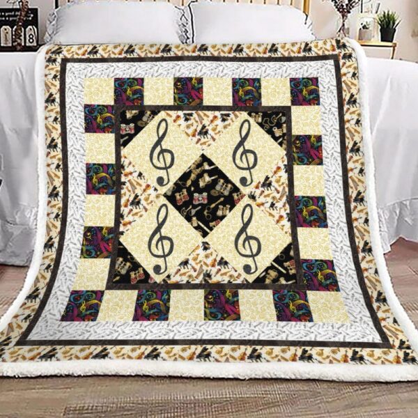 Music Notes Fleece Blanket Sherpa Blanket